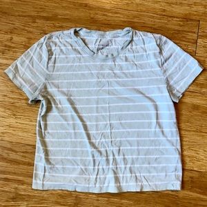 Everlane / Cotton Box-Cut Tee in light sage/white